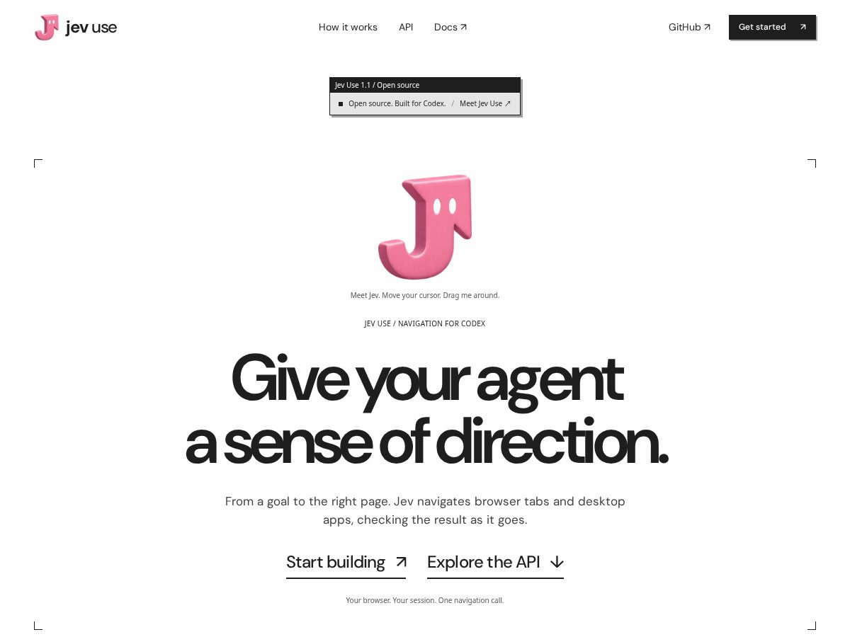 Landing-page snapshot of jev-use.com