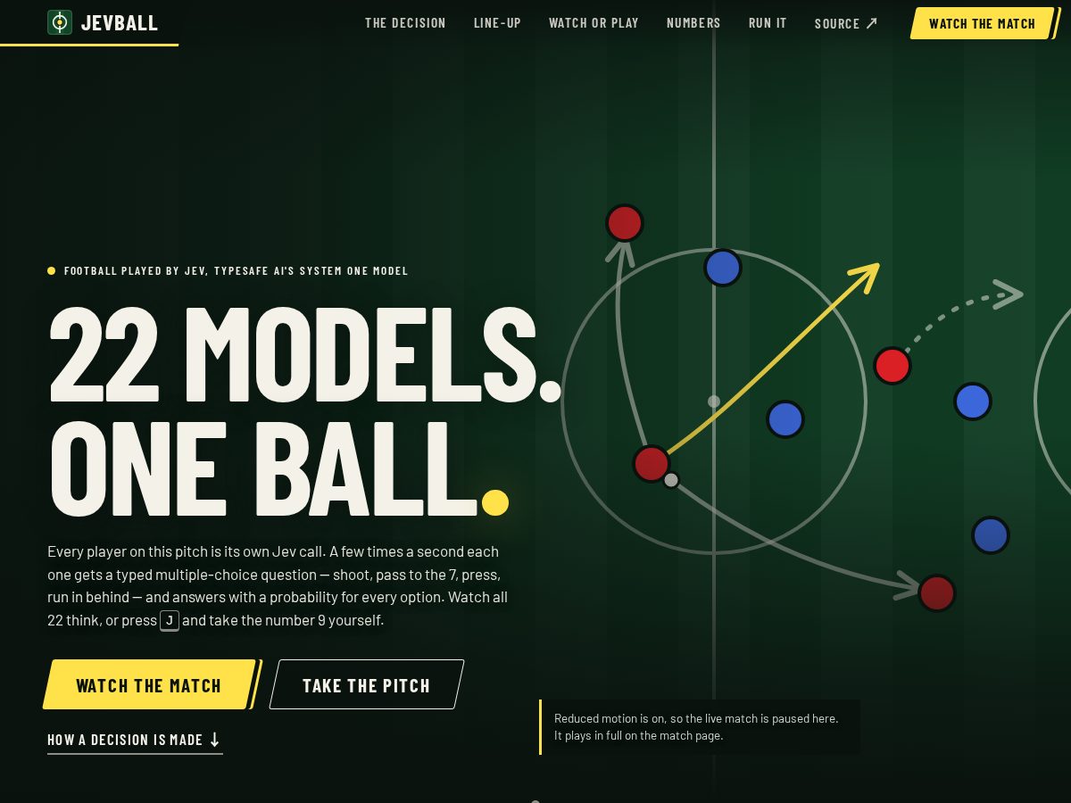 Landing-page snapshot of jevball.online