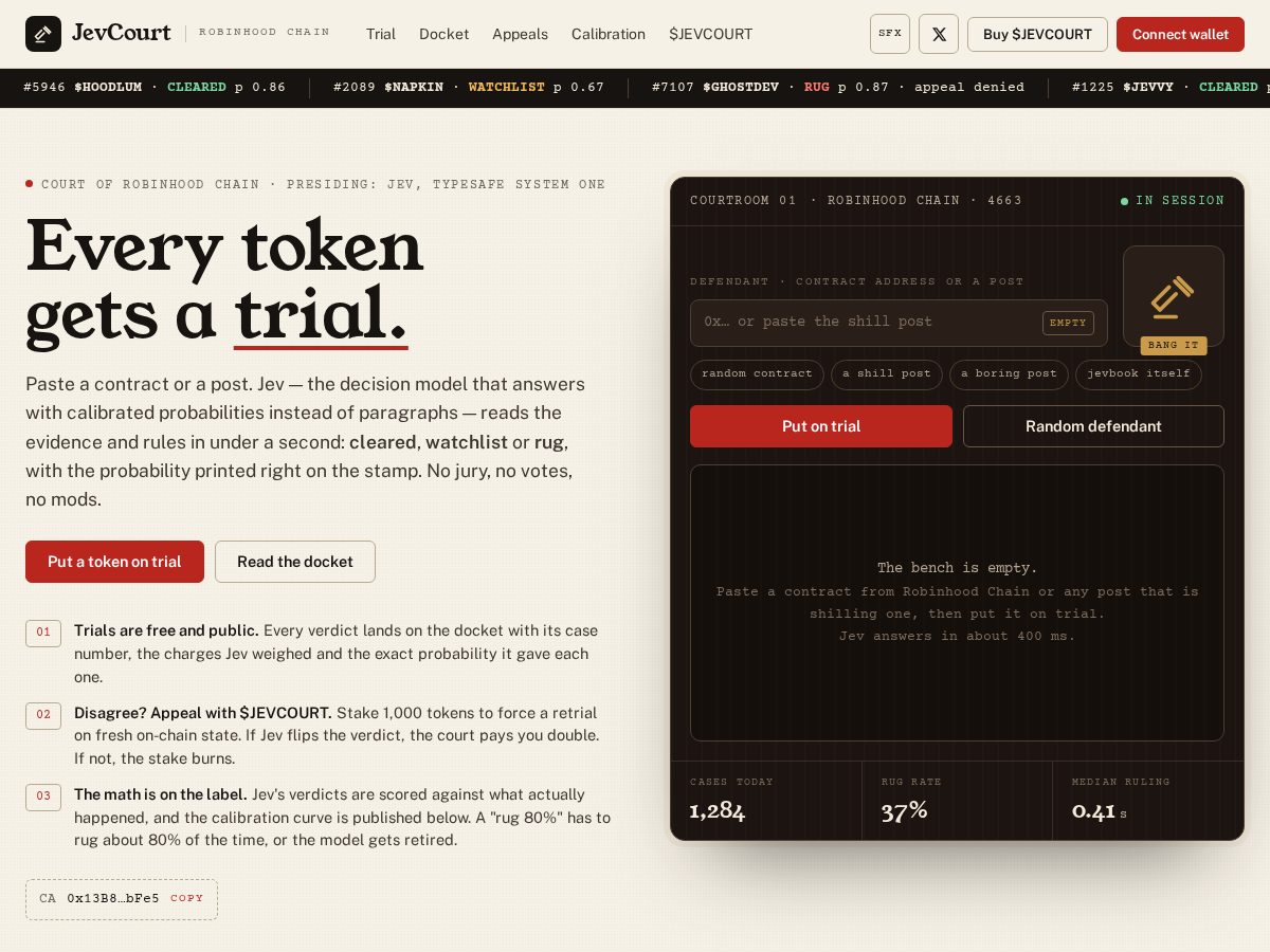 Landing-page snapshot of jevcourt.space