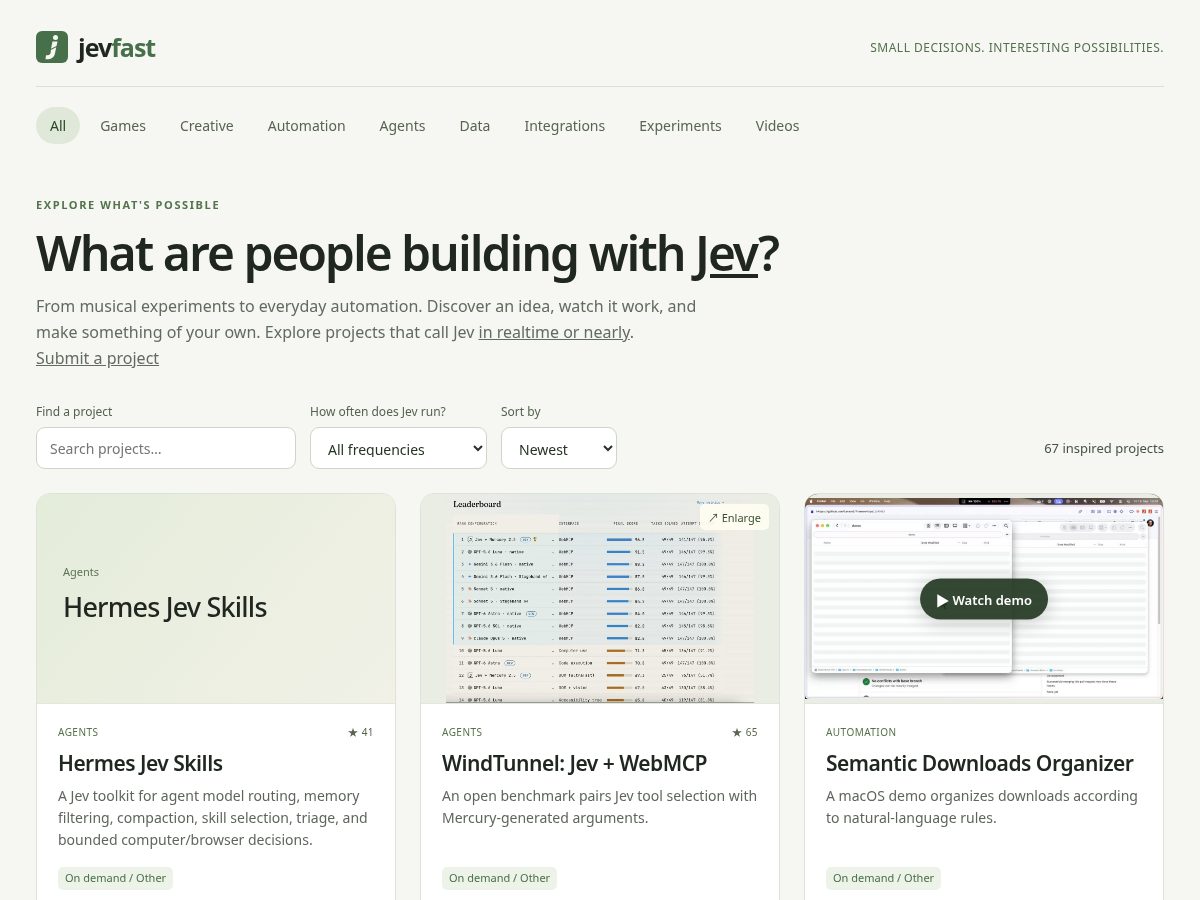 Landing-page snapshot of jevfast.com