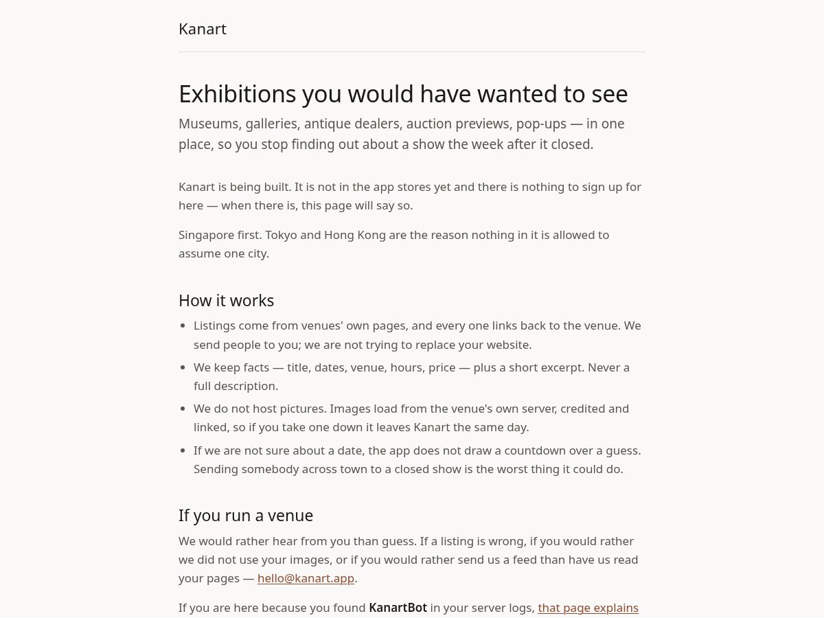 Landing-page snapshot of kanart.app