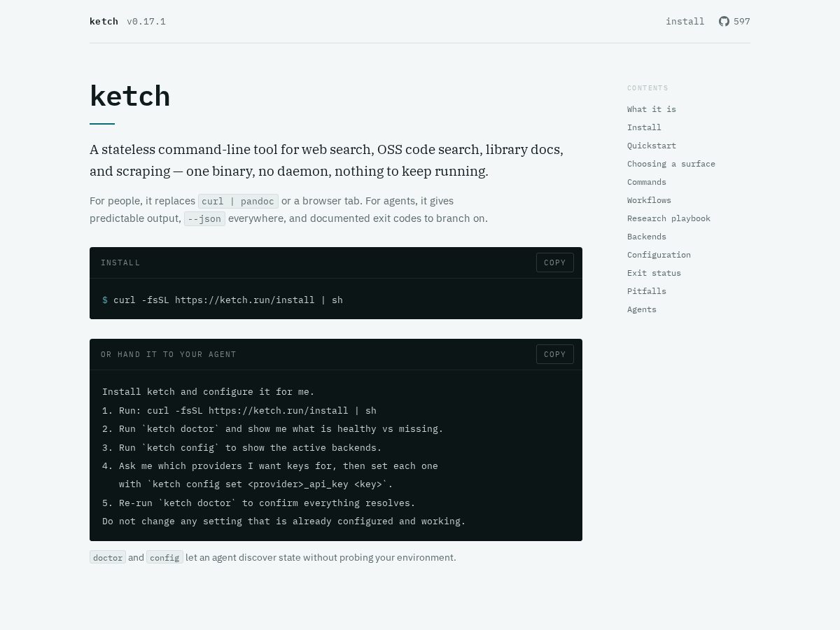 Landing-page snapshot of ketch.run