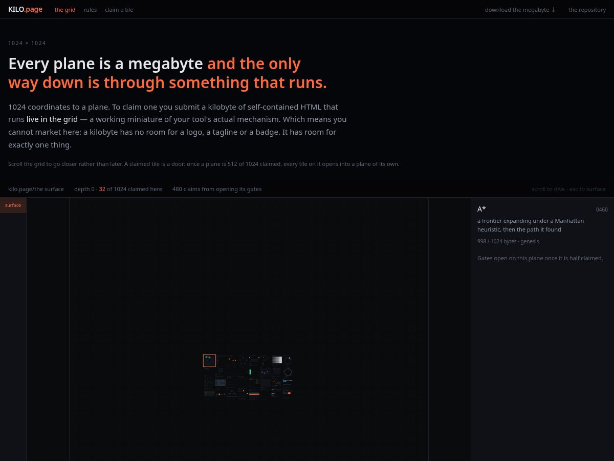 Landing-page snapshot of kilo.page