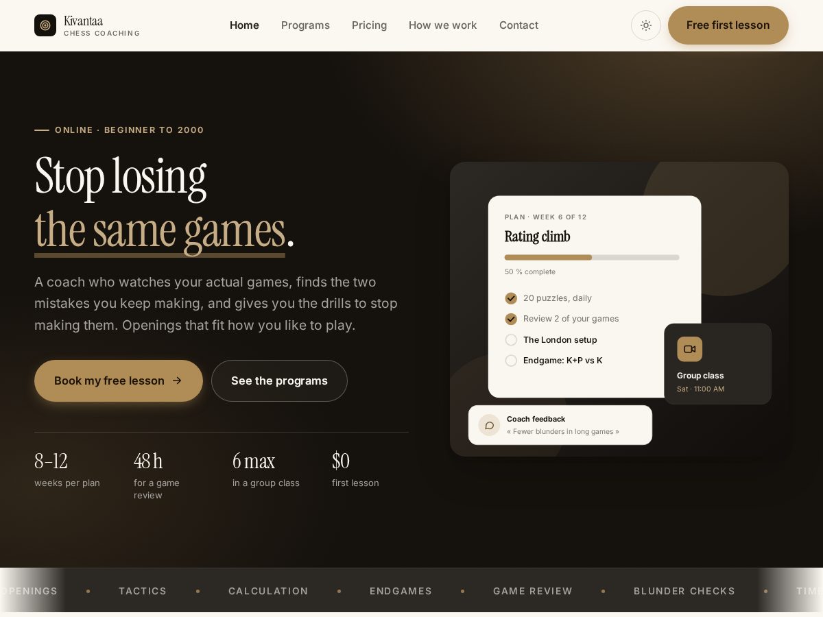 Landing-page snapshot of kivantaa.shop