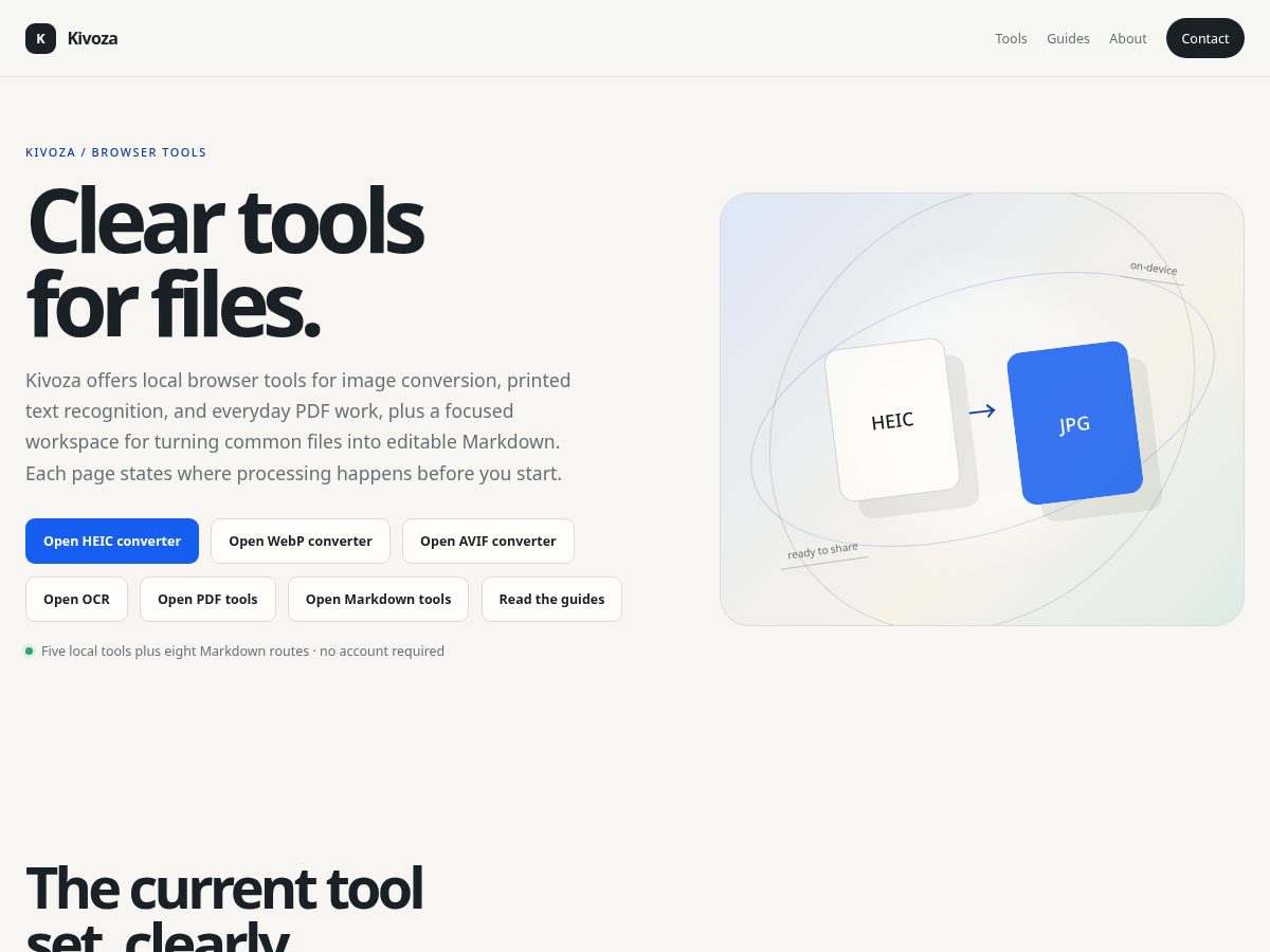 Landing-page snapshot of kivoza.top