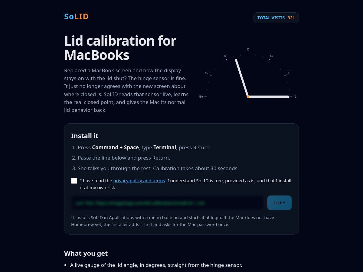 Landing-page snapshot of lidcal.com