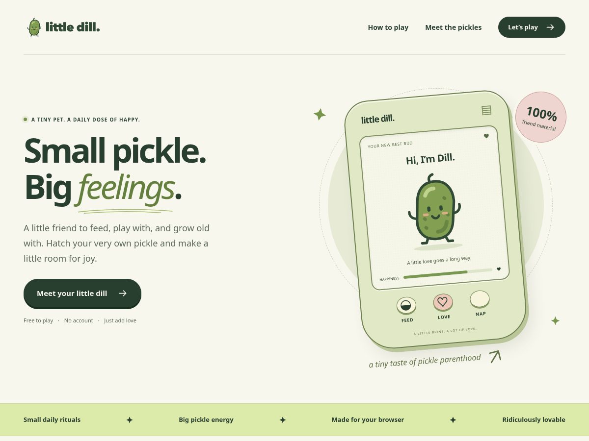 Landing-page snapshot of littledill.app