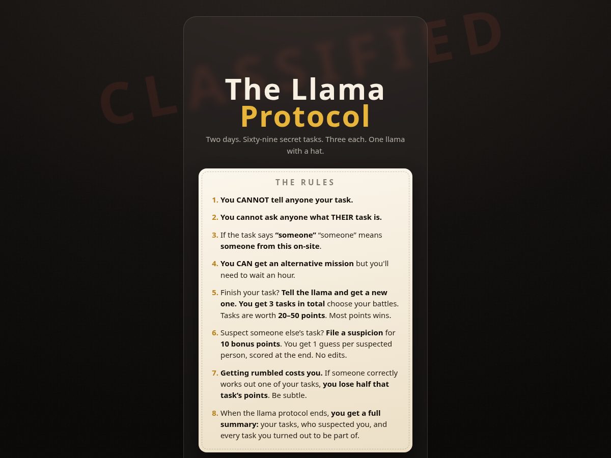Landing-page snapshot of llamaprotocol.app