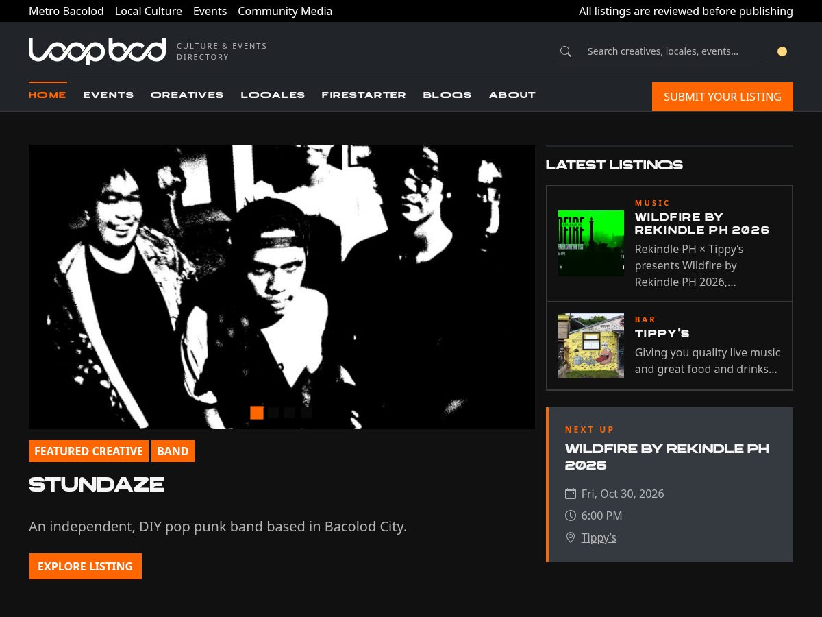 Landing-page snapshot of loopbcd.com
