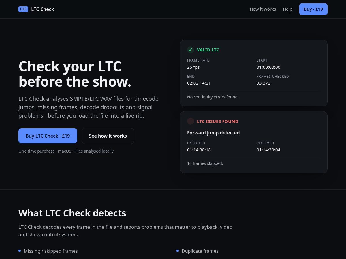 Landing-page snapshot of ltccheck.com
