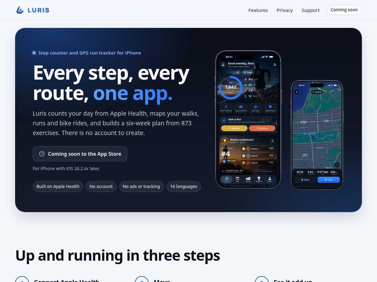 Landing-page snapshot of lurisapp.com