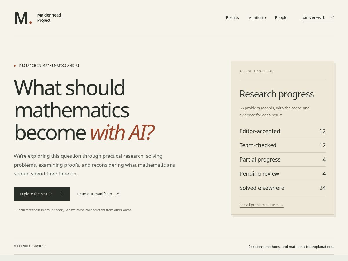 Landing-page snapshot of maidenhead.solutions
