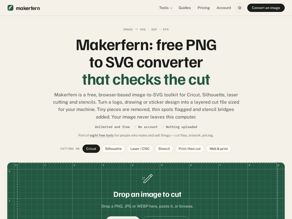 Landing-page snapshot of makerfern.com