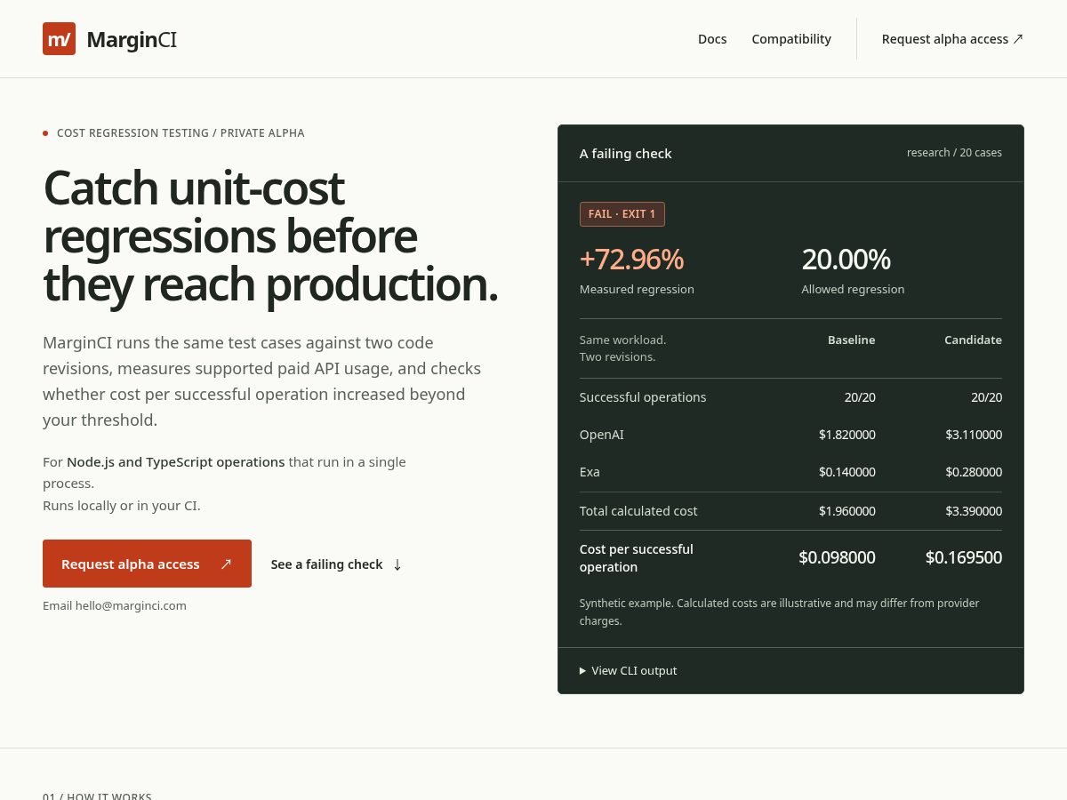 Landing-page snapshot of marginci.com
