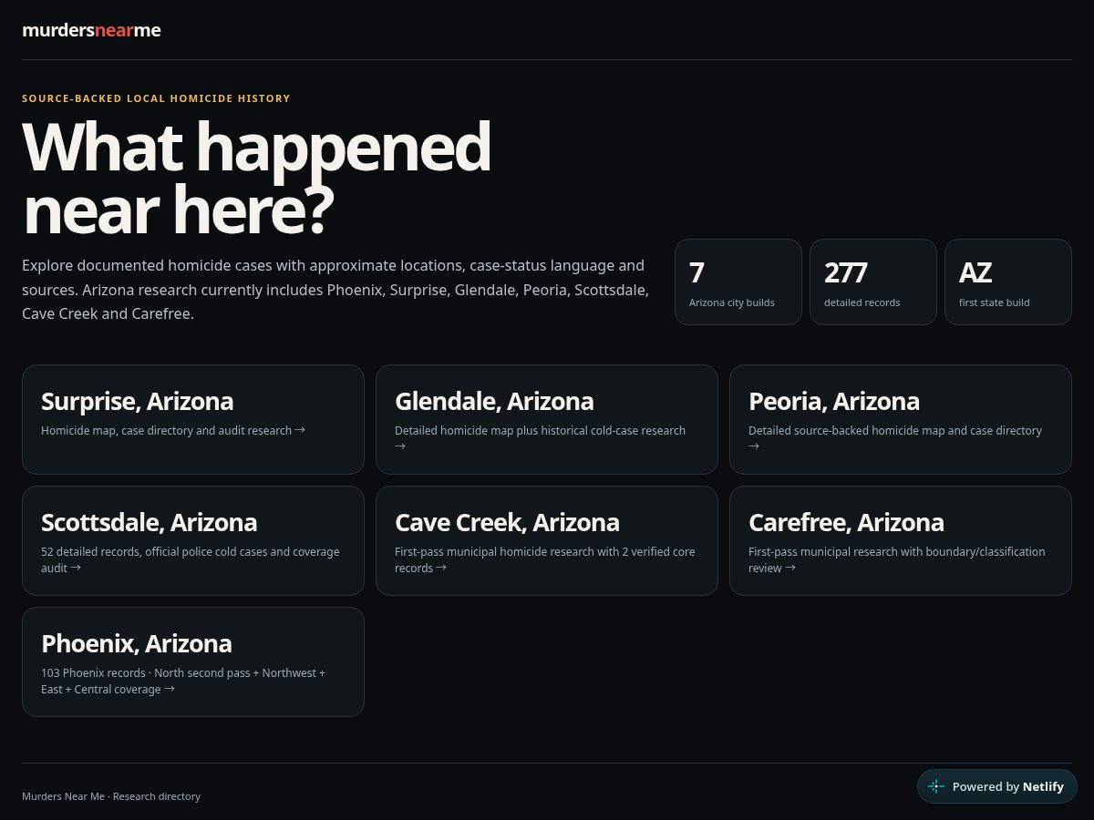 Landing-page snapshot of murdersnearme.com