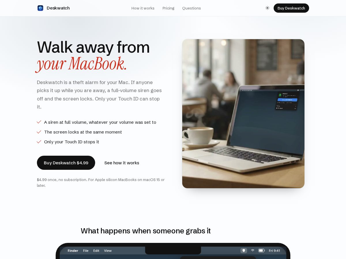 Landing-page snapshot of mydeskwatch.com