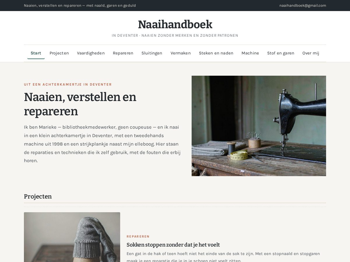 Landing-page snapshot of naaihandboek.com