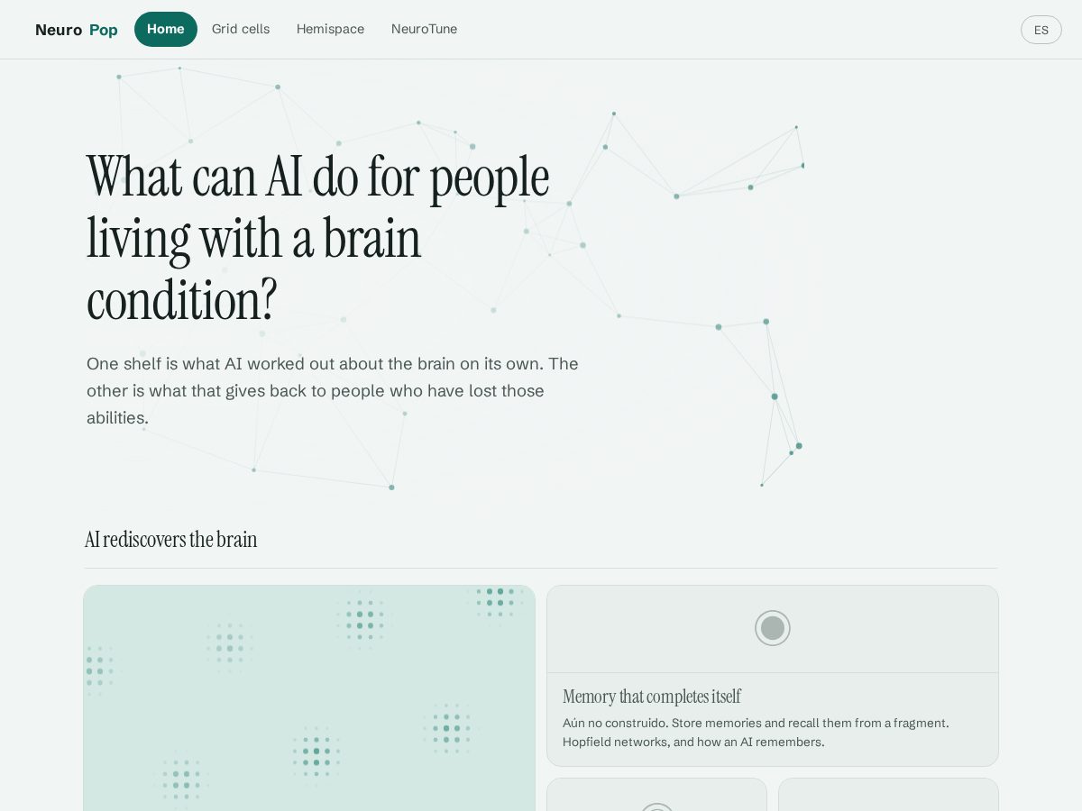 Landing-page snapshot of neurpop.space
