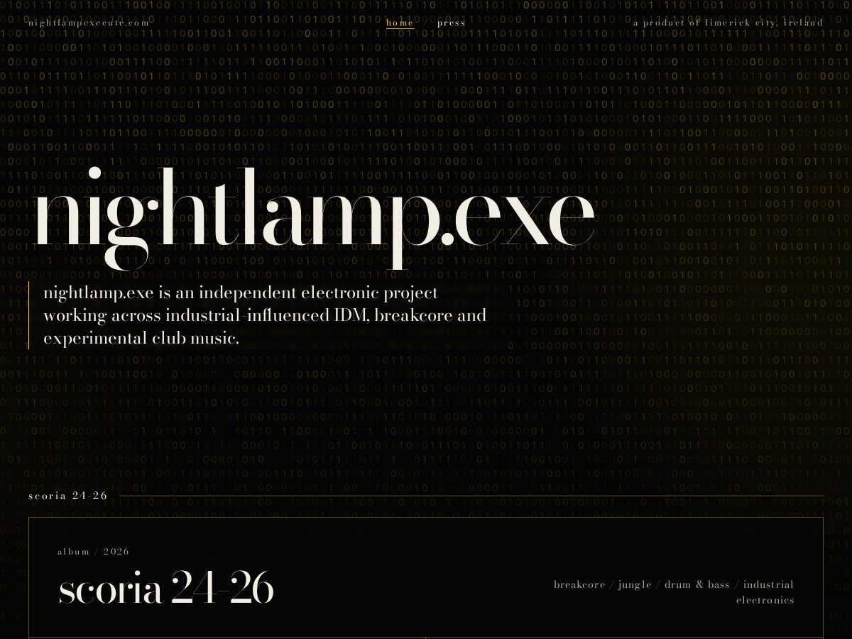 Landing-page snapshot of nightlampexecute.com
