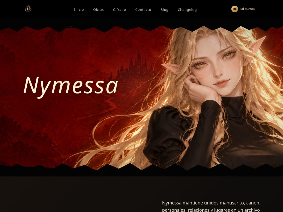 Landing-page snapshot of nymessa.design