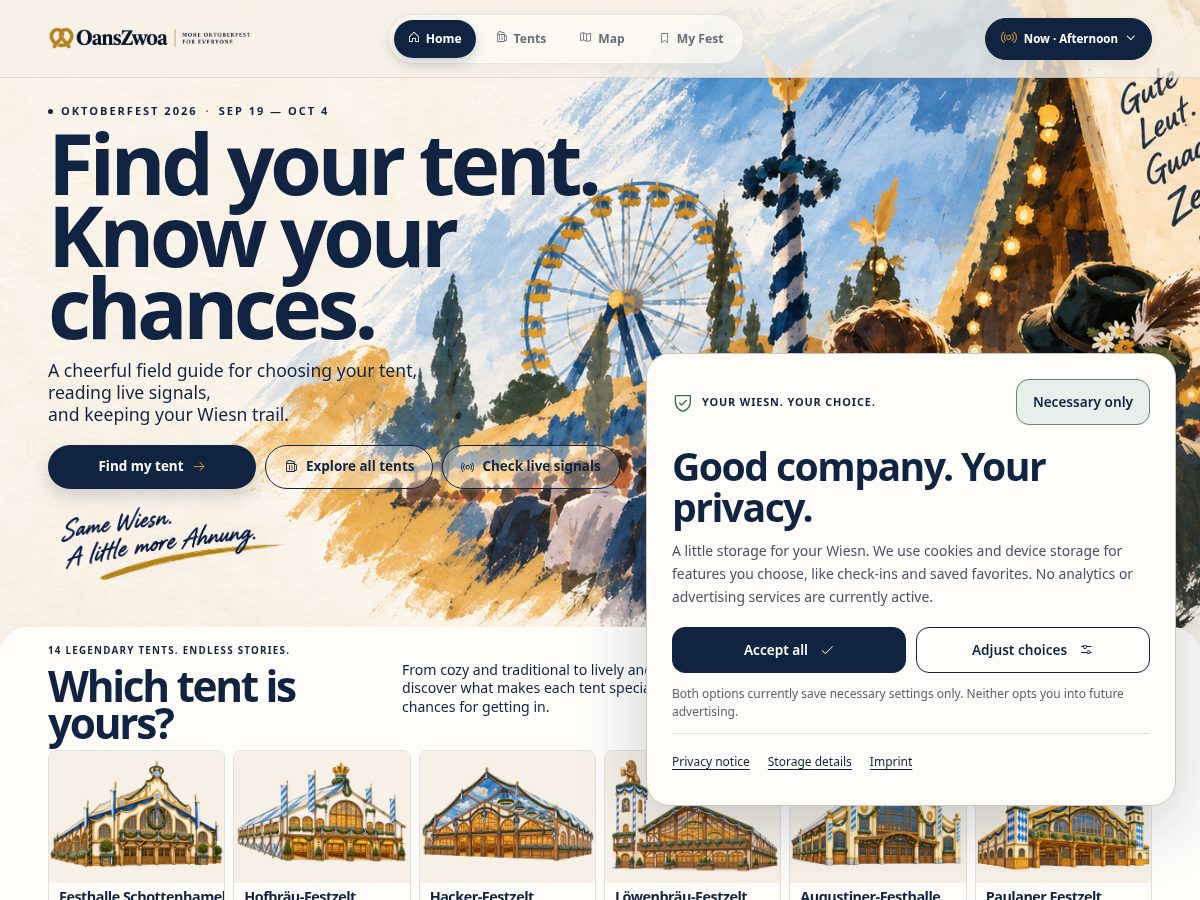 Landing-page snapshot of oanszwoa.com