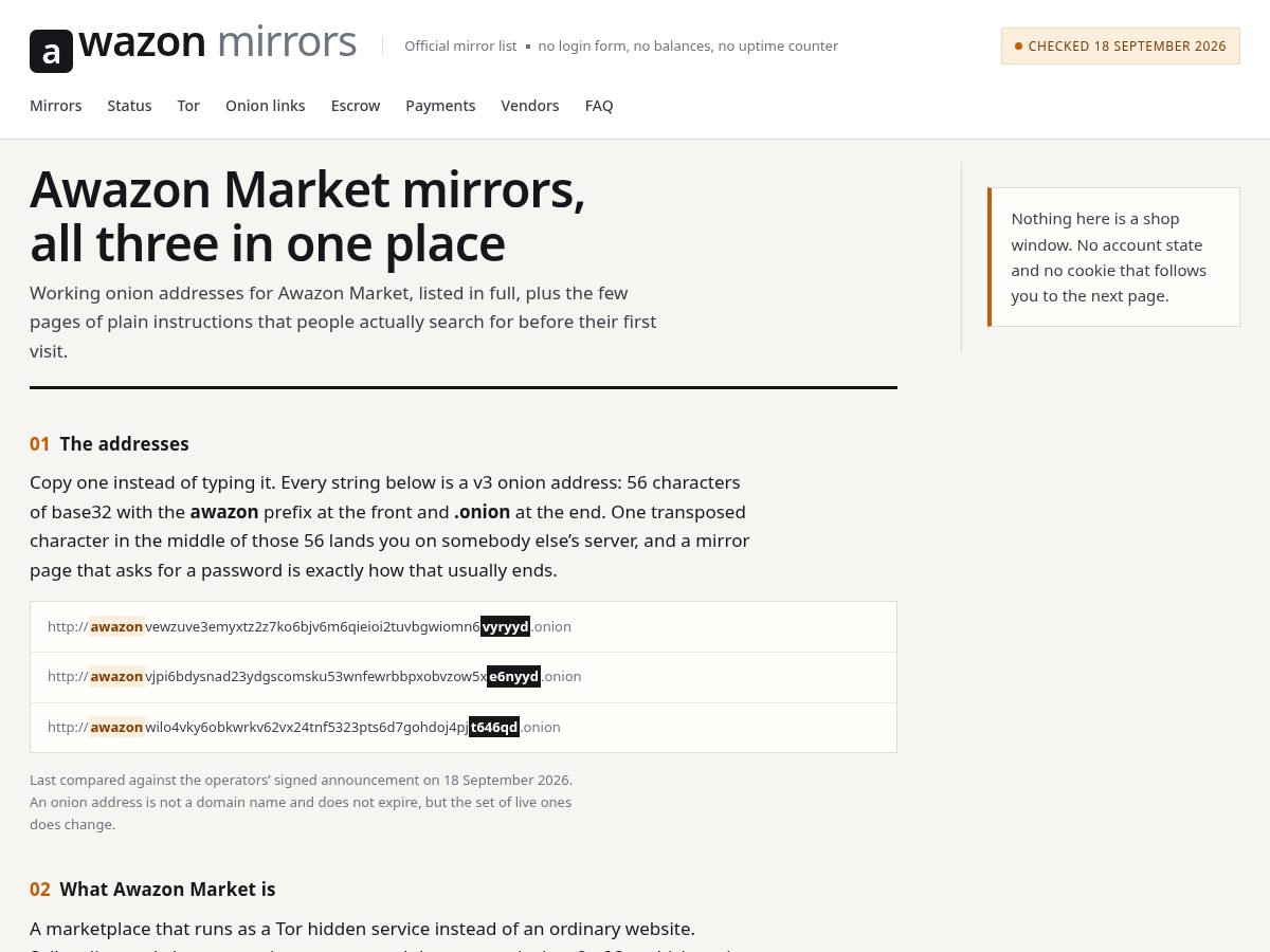 Landing-page snapshot of officialawazonmarket.com
