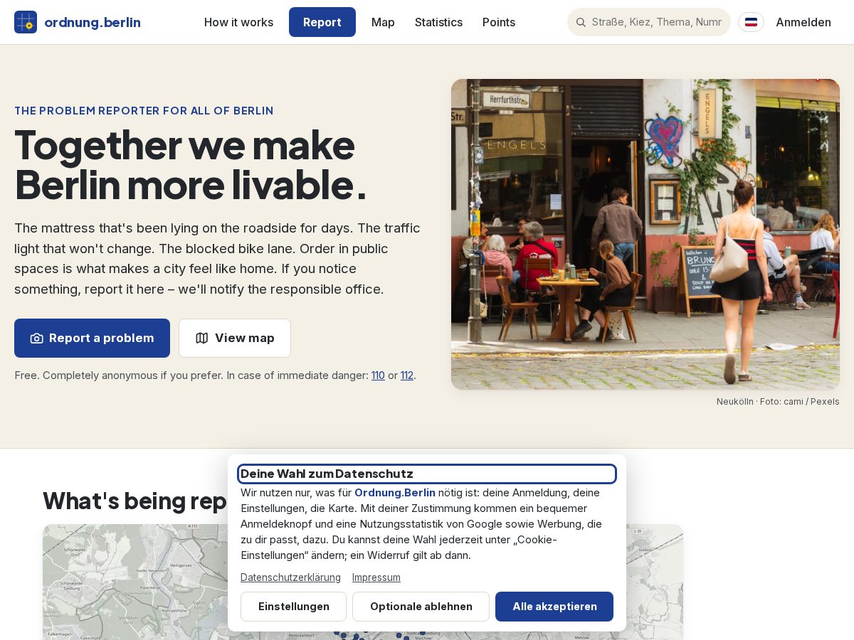 Landing-page snapshot of ordnung.berlin