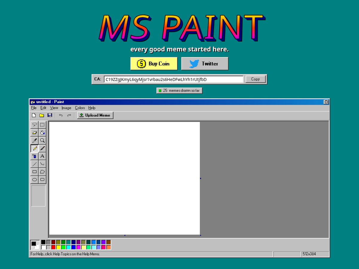 Landing-page snapshot of paintmeme.fun