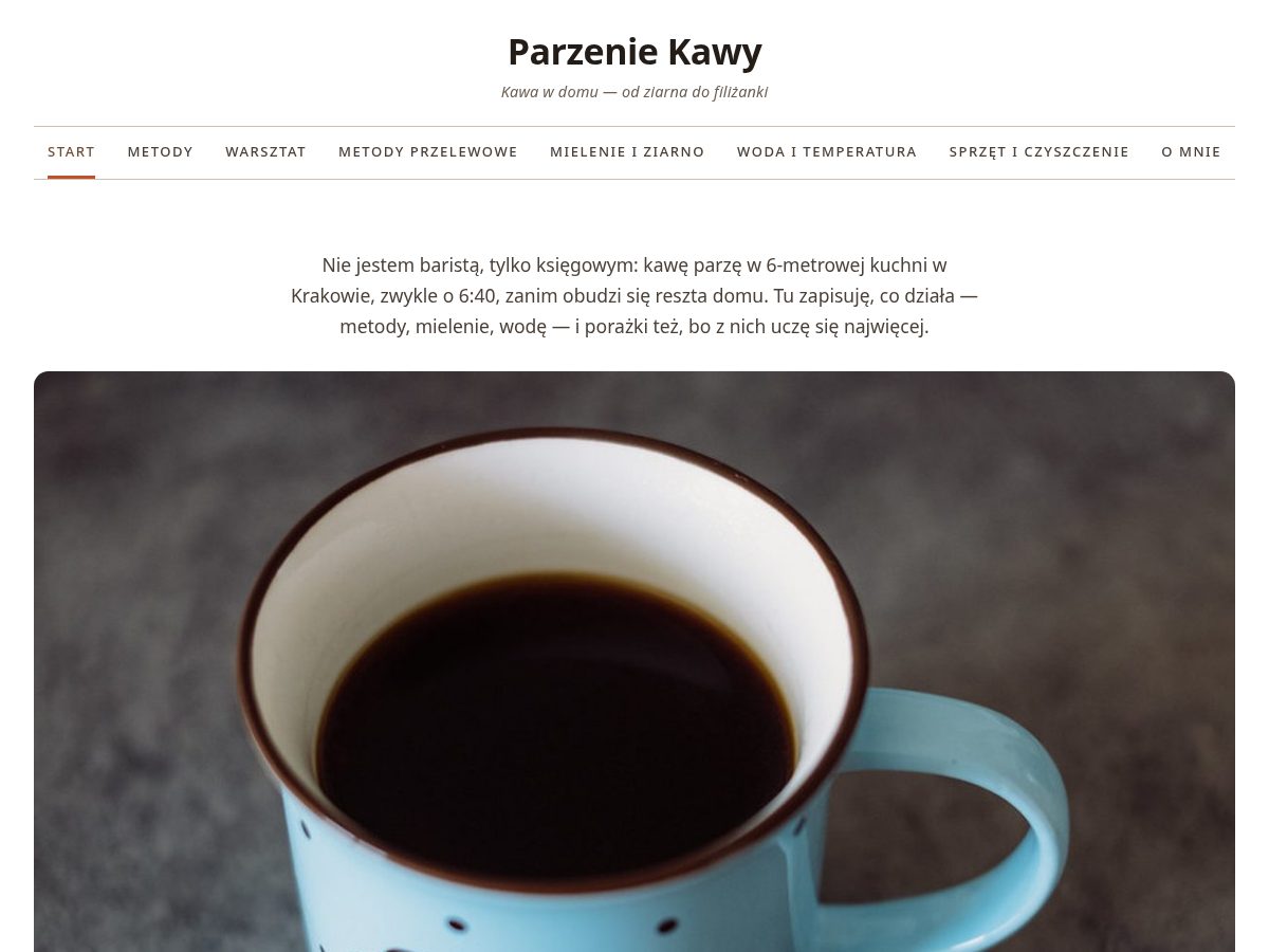 Landing-page snapshot of parzeniekawy.com