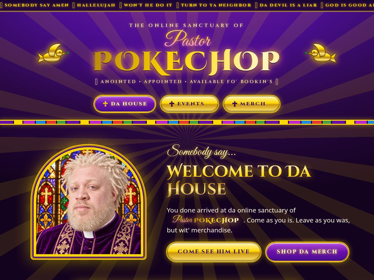 Landing-page snapshot of pastorpokechop.org