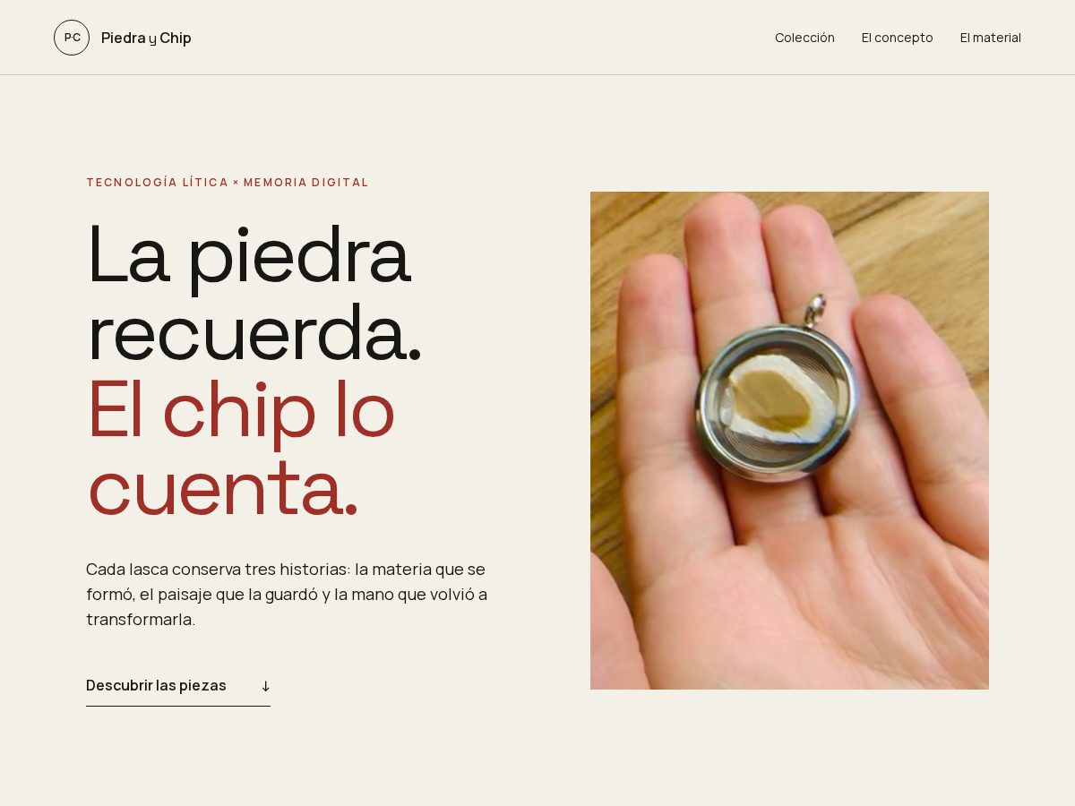 Landing-page snapshot of piedraychip.com