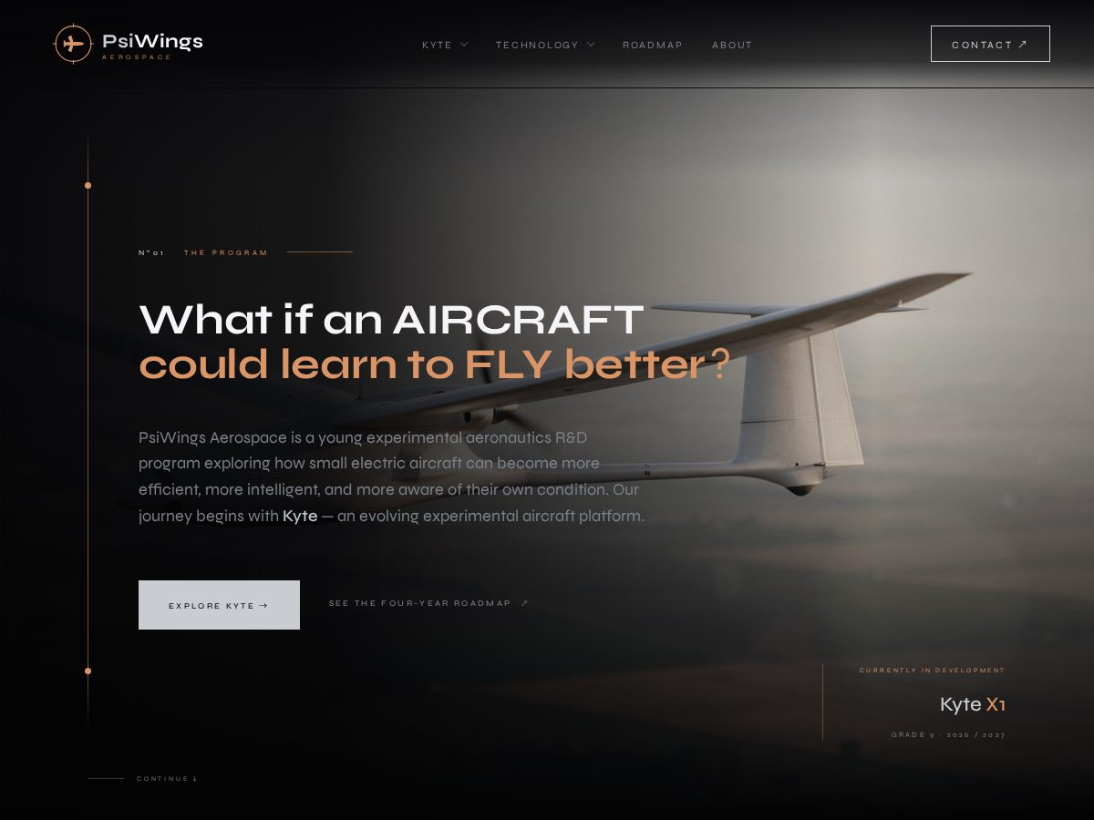 Landing-page snapshot of psiwings.com