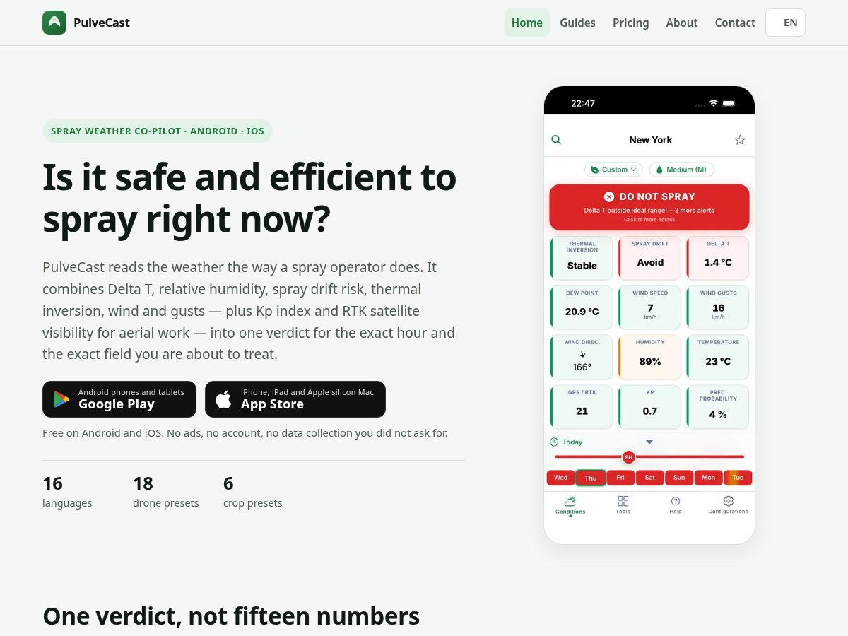 Landing-page snapshot of pulvecast.com