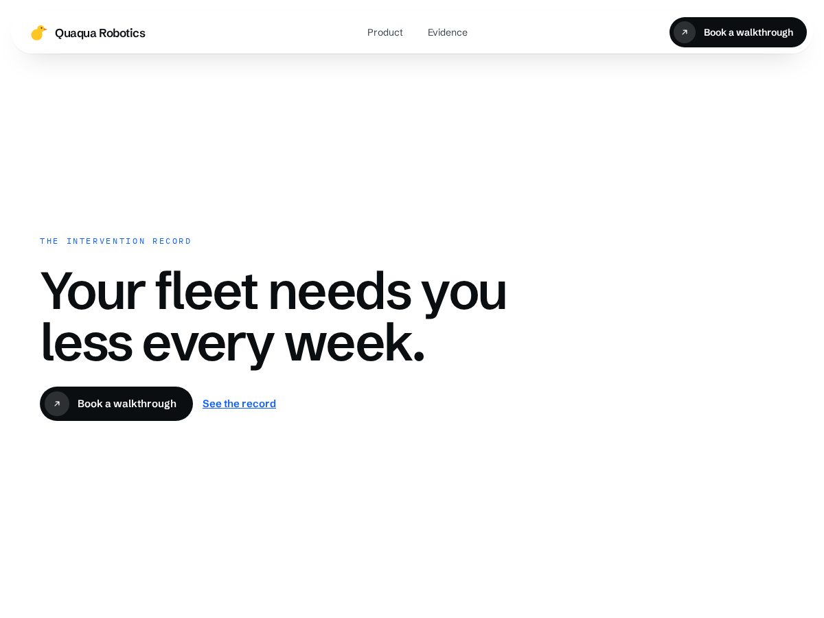 Landing-page snapshot of quaquarobotics.com