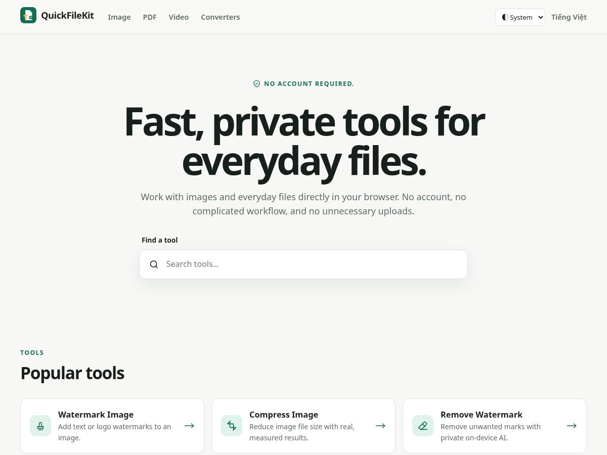 Landing-page snapshot of quickfilekit.com