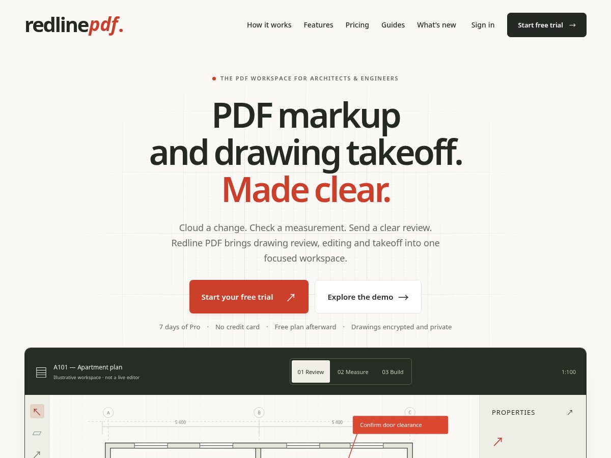 Landing-page snapshot of redlinepdf.net