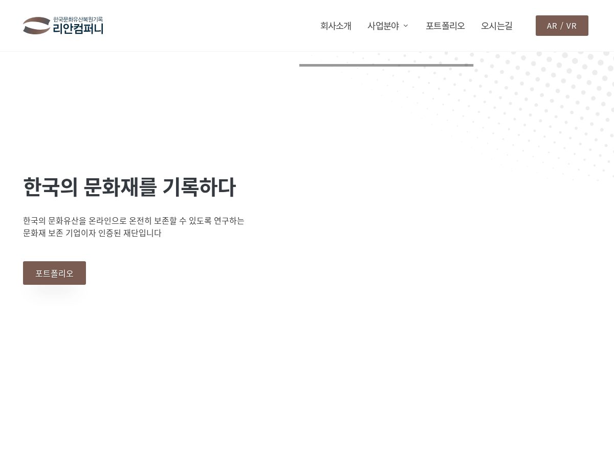 Landing-page snapshot of riancompany.com