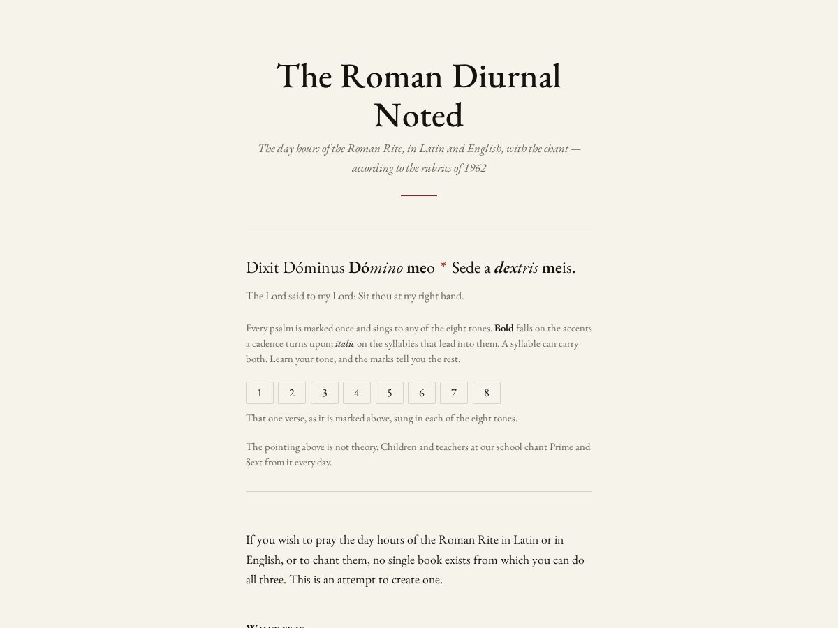 Landing-page snapshot of romandiurnal.com
