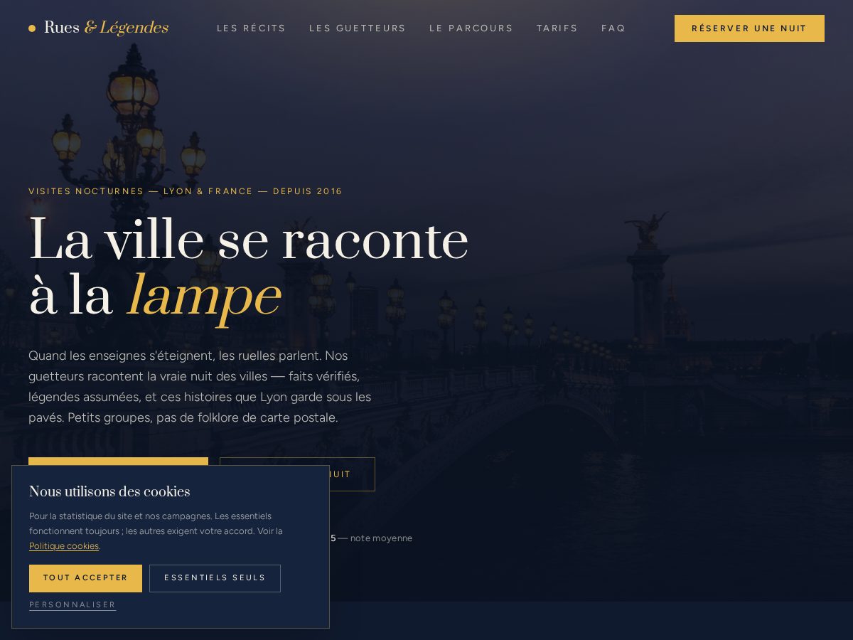 Landing-page snapshot of ruesetlegendes.click