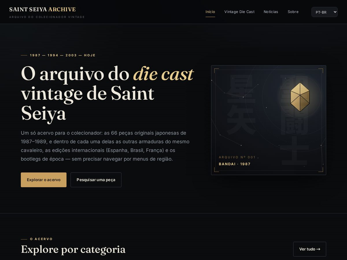 Landing-page snapshot of saintseiya-vintage.com