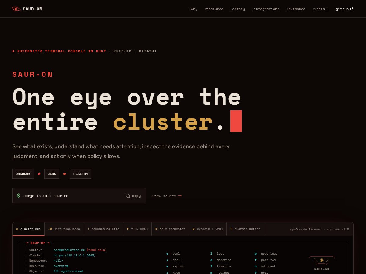 Landing-page snapshot of saur-on.com