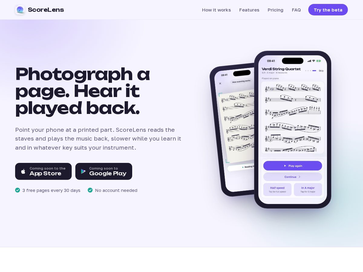 Landing-page snapshot of scorelens.app