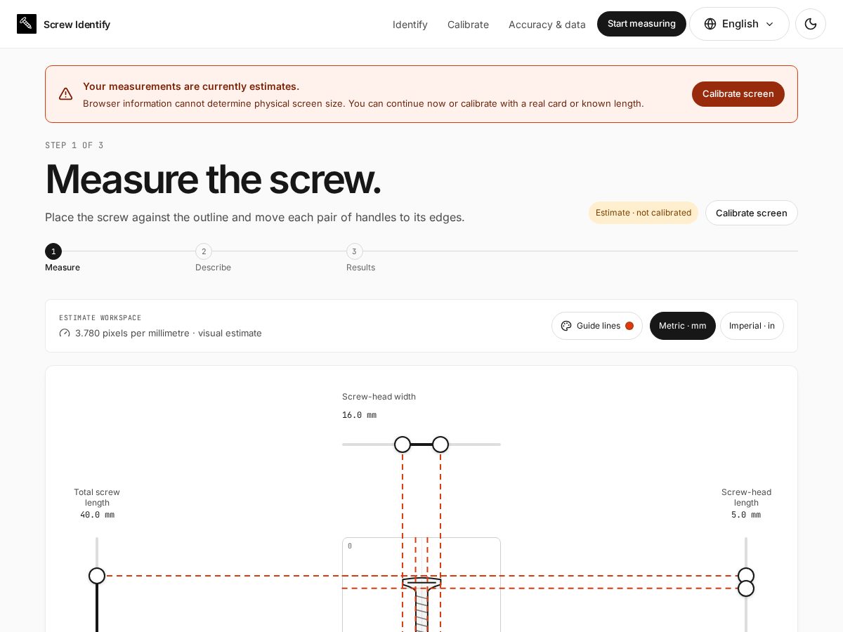 Landing-page snapshot of screwidentify.com