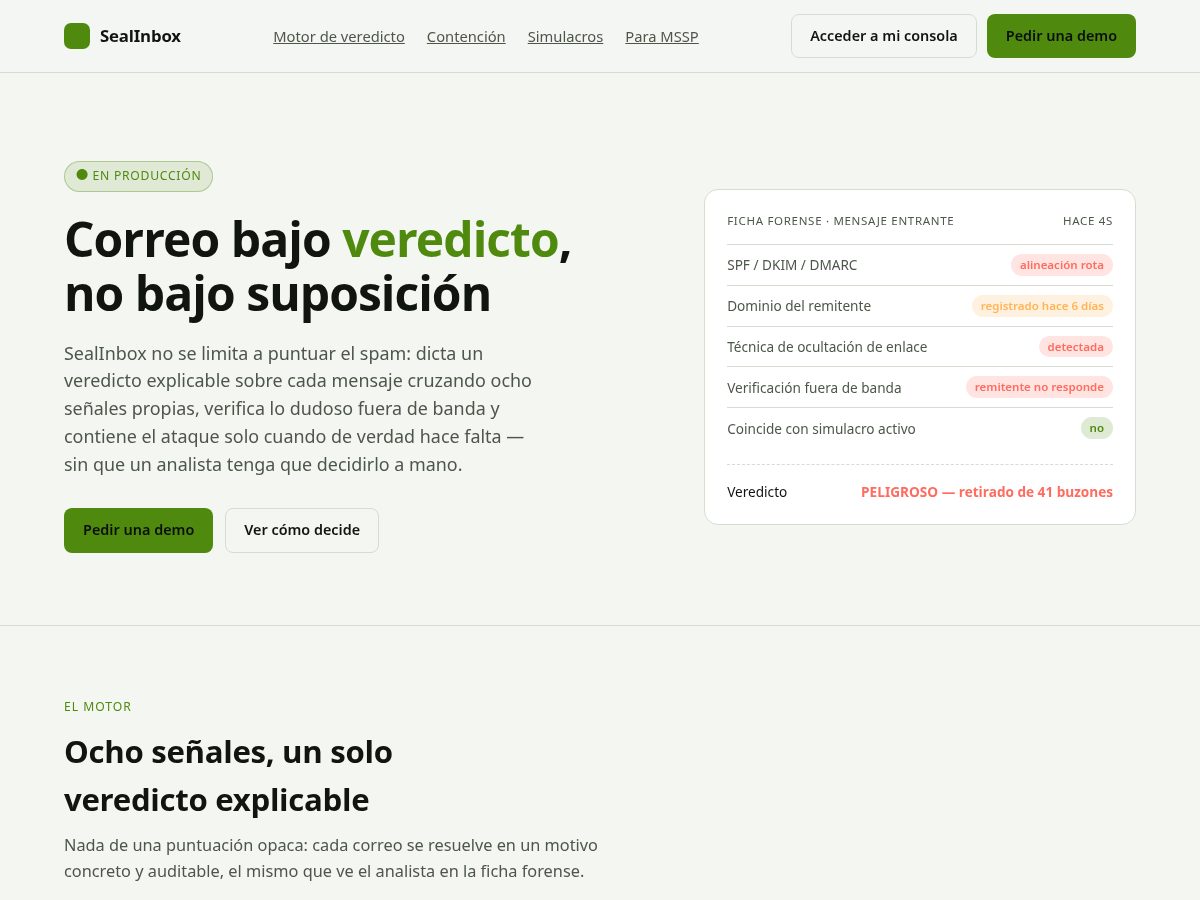 Landing-page snapshot of sealinbox.com