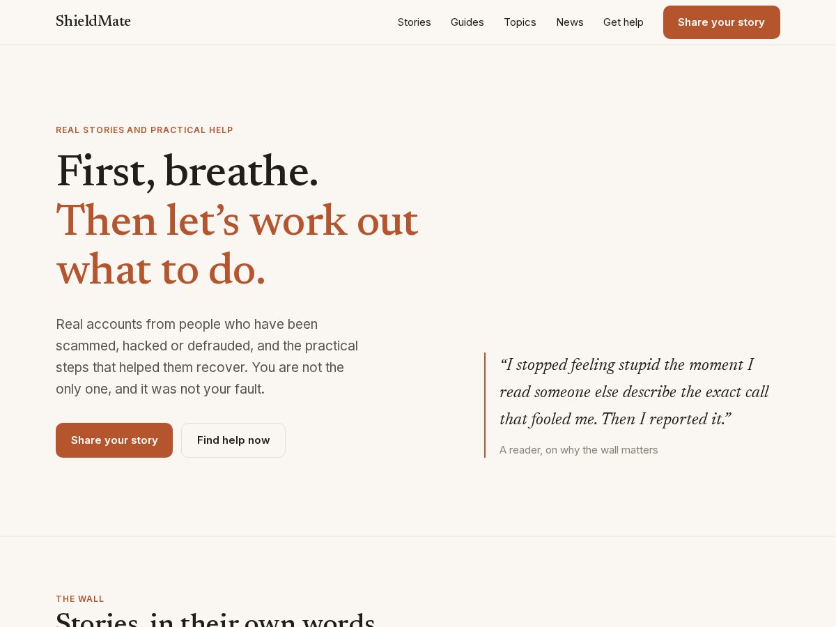 Landing-page snapshot of shieldmate.org