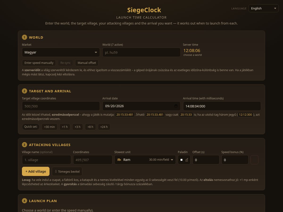 Landing-page snapshot of siegeclock.com