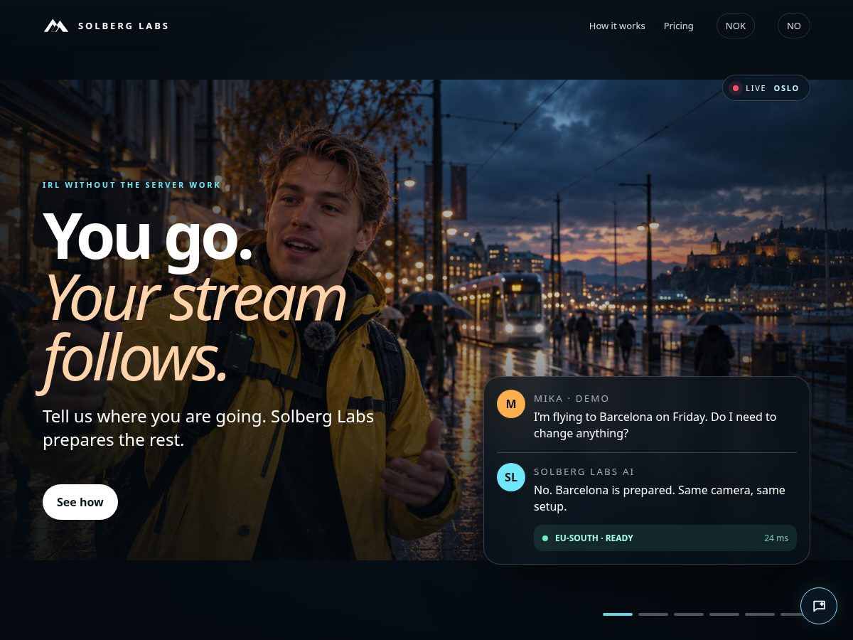 Landing-page snapshot of solberglabs.com