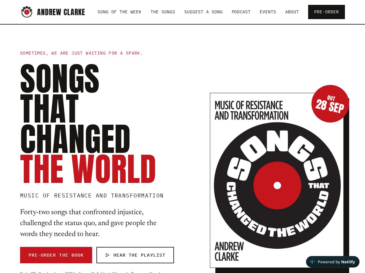 Landing-page snapshot of songsthatchangedtheworld.com