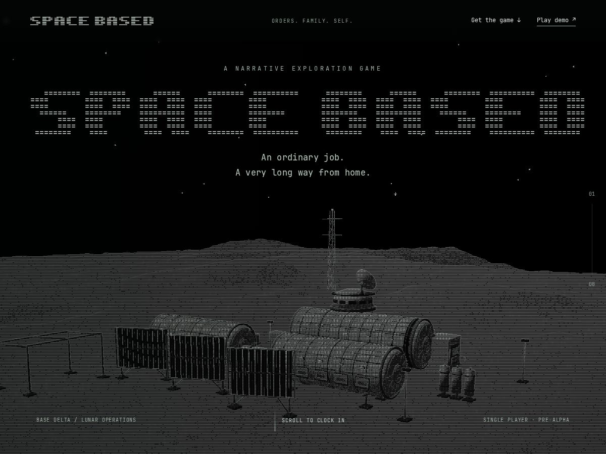 Landing-page snapshot of spacebasedgame.com