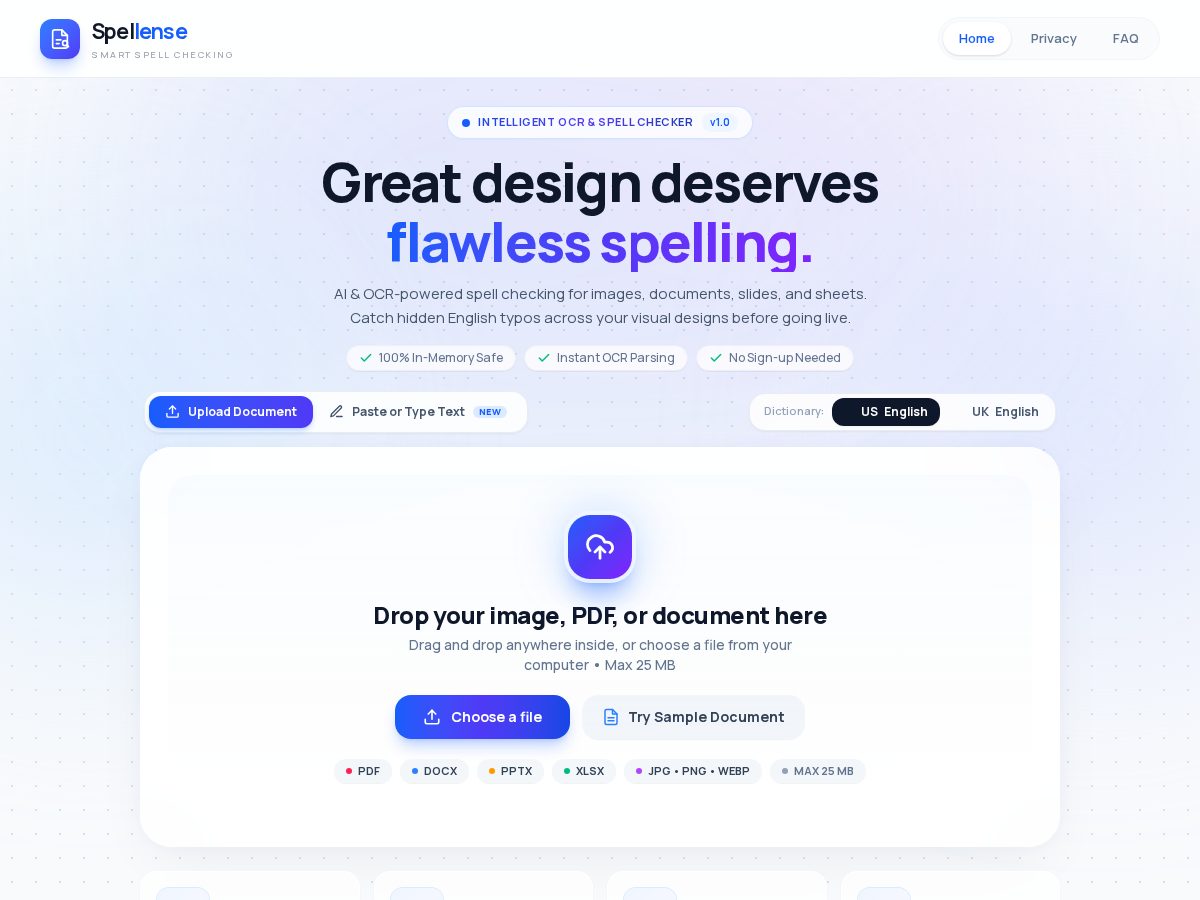 Landing-page snapshot of spellense.com